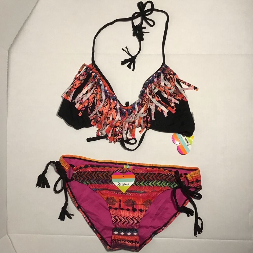 💛RAISINS SWEET PEA PANT AND FRINGE BRA